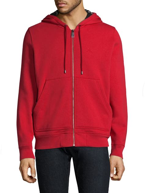 burberry zip up hoodie red|Burberry zip up hoodie men.